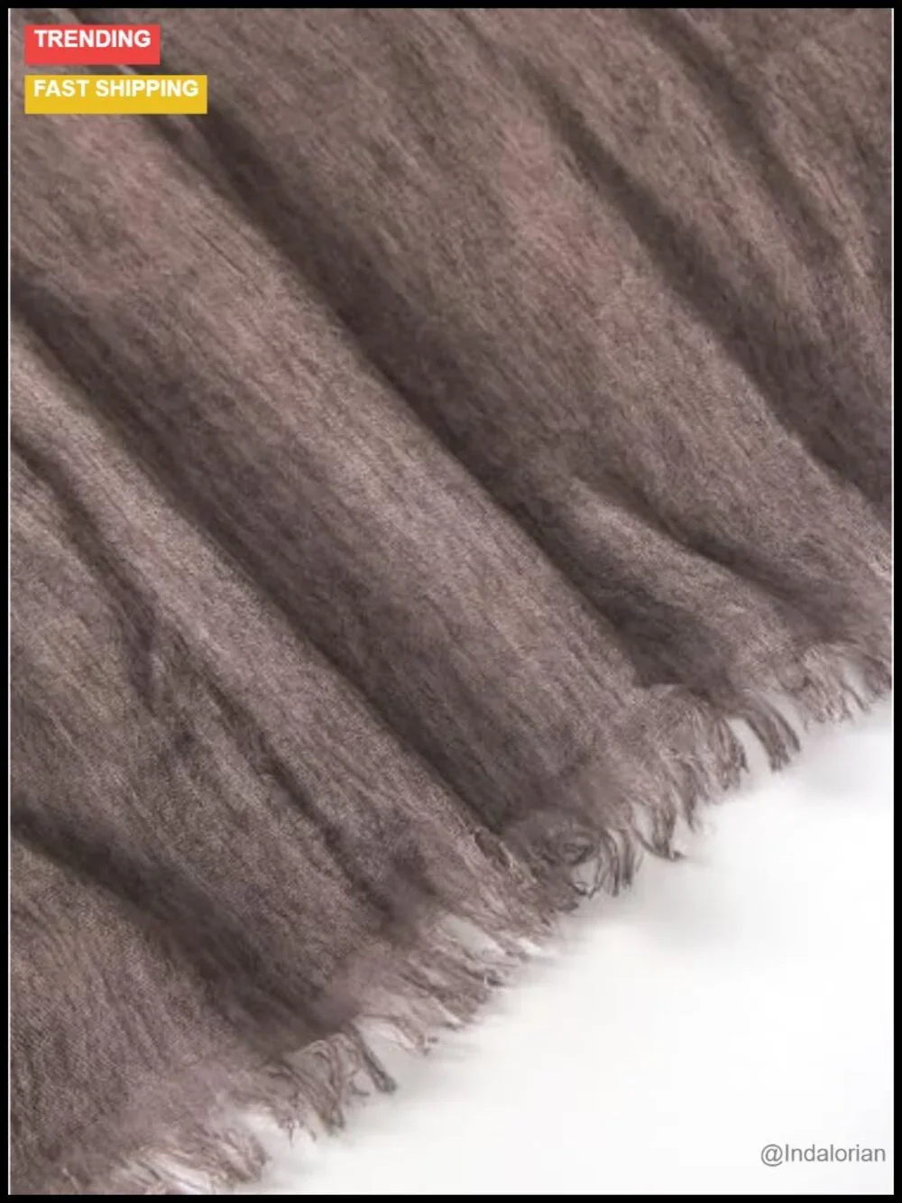 Lightweight Rayon Scarf with Cotton Linen Texture - Breathable Wrap Shawl